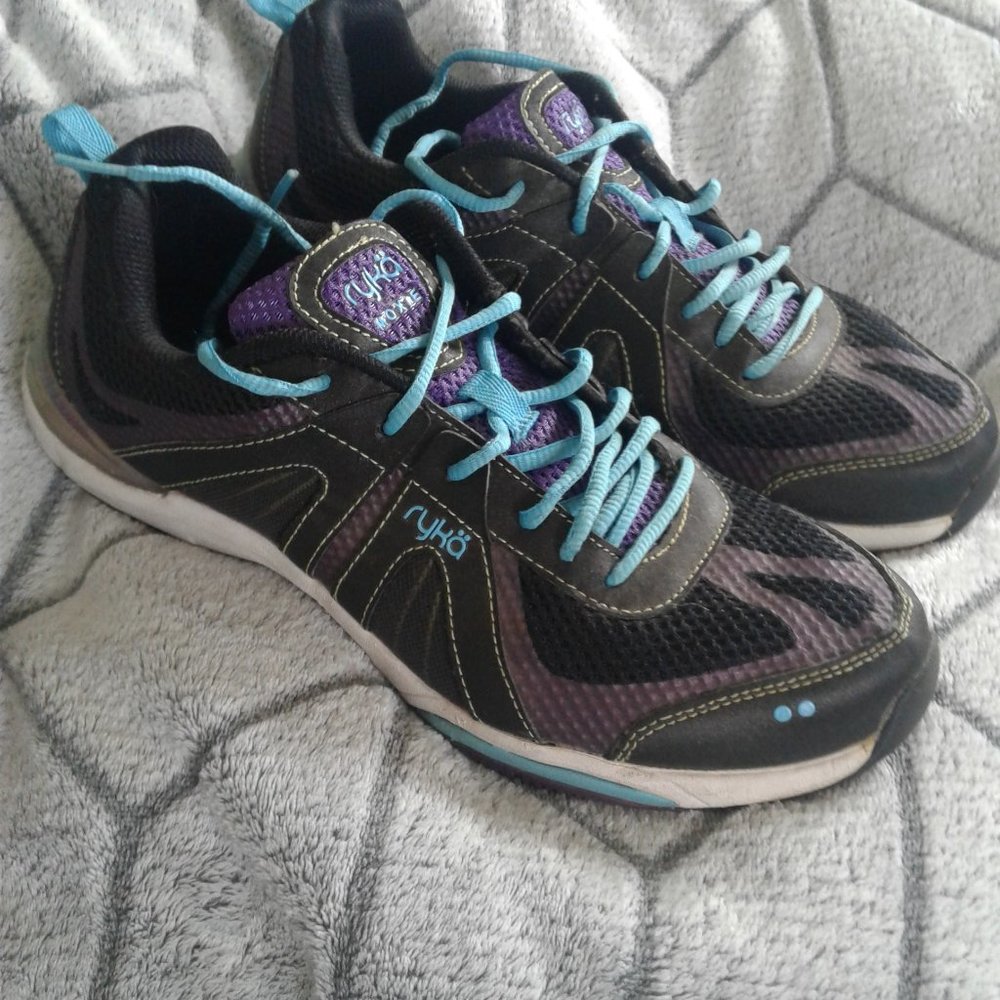 RYKA sneaker turquoise blue, black and purple size 9.5 women
